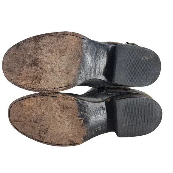 Freebird Irish Distressed Leather Knee High Harness Riding Boots Size 6 Moto